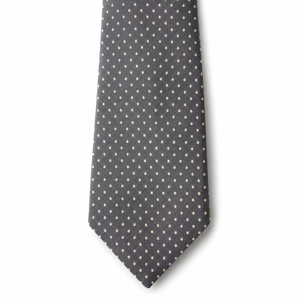 3/$20 Vintage The Custom Shop Silk Tie Gray Polka Dot